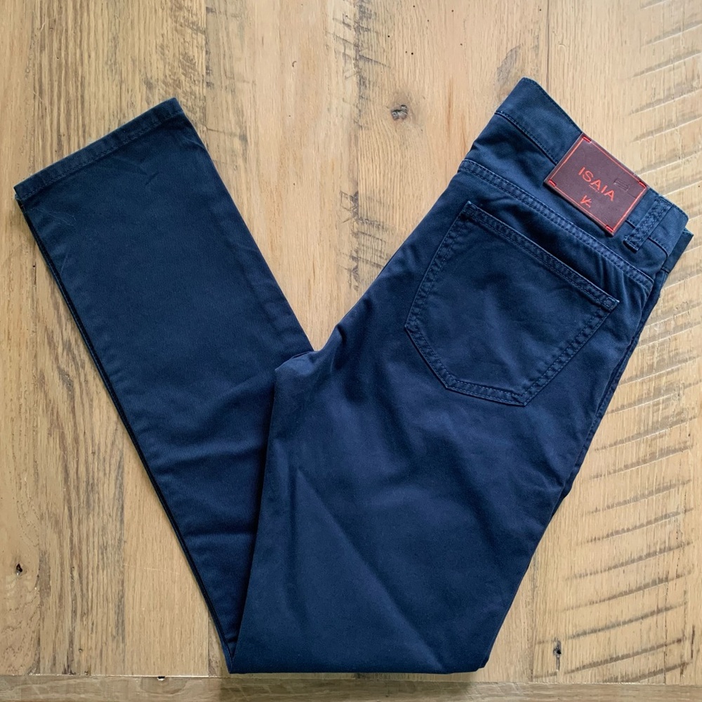 ISAIA Napoli men’s blue trousers